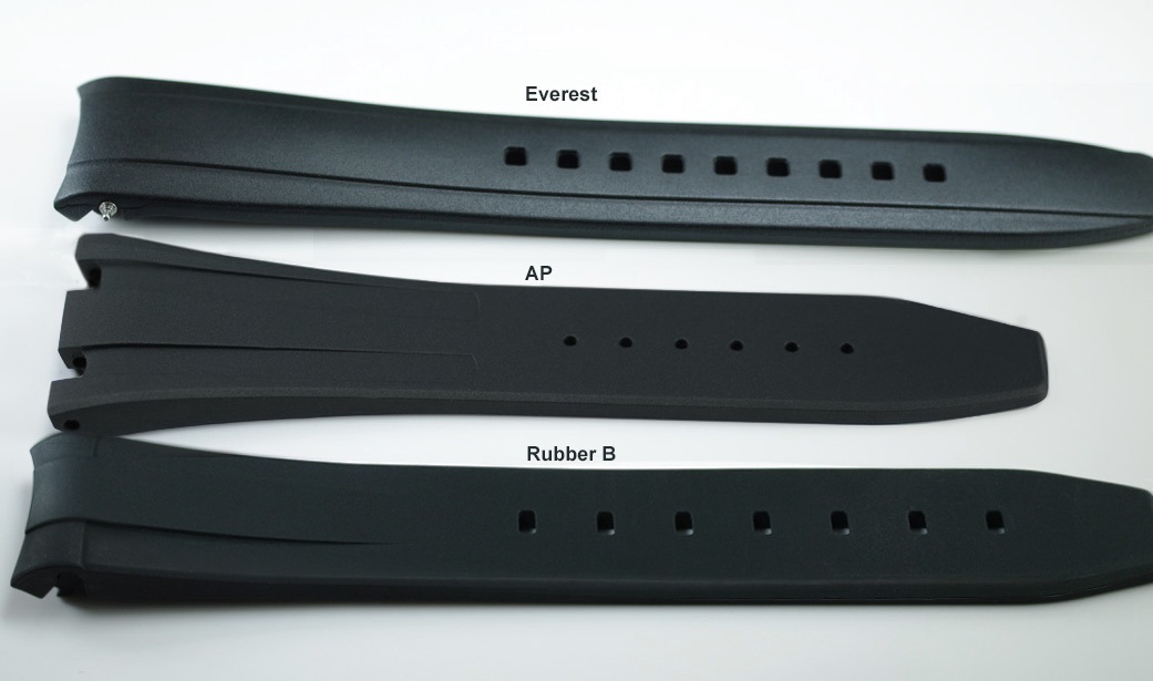 Rubber B versus Everest Comparison Review Two Rubber Straps for Rolex