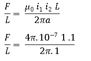 Menghitung gaya Lorentz dua kawat sejajar