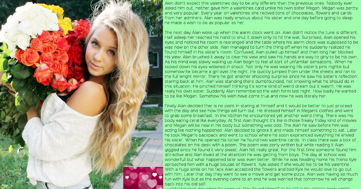 Marti's tg captions Flowers, chocolates and valentine cards