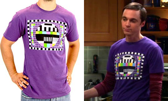 Immagine test Donna T-shirt Big Bang Sheldon MONITOR TV televisore retrò LED Theory 