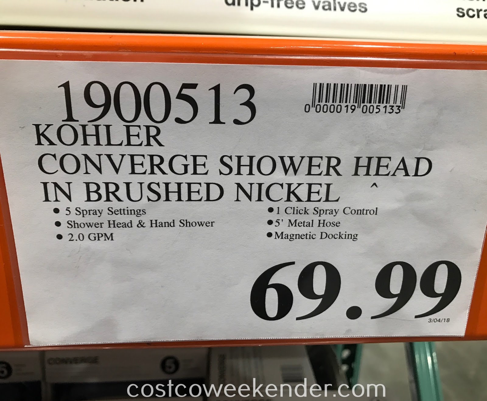 Kohler Converge 2in1 Multifunction Showerhead and Handshower Costco Weekender