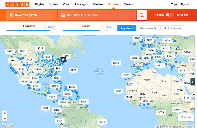 Your Guide for How to find Low Cost Air Online using Kayak Explore and Google Flights Together