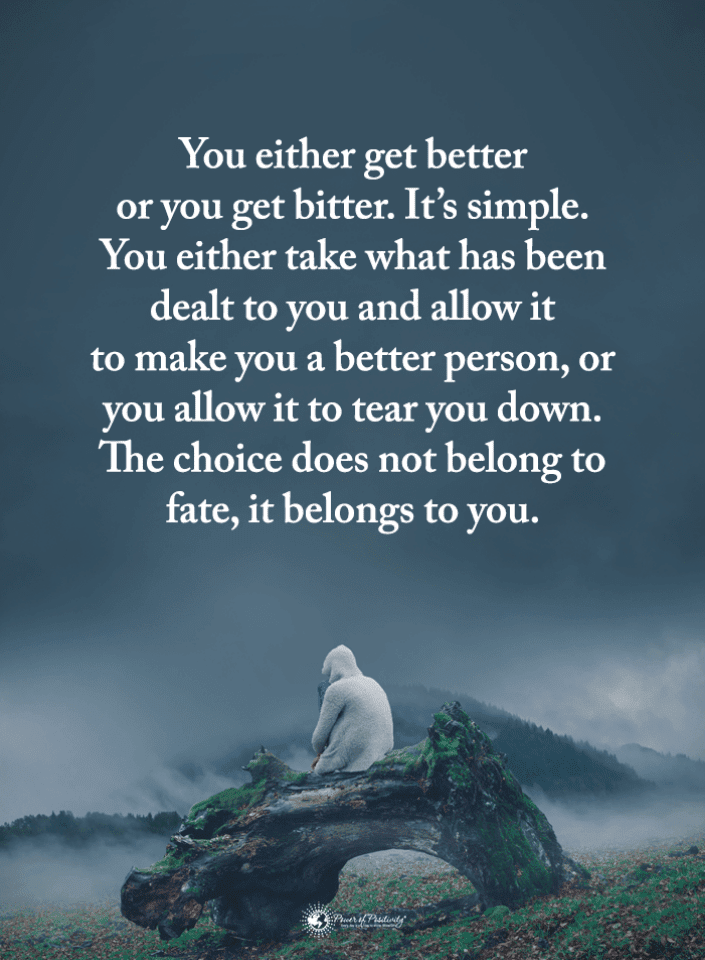 Quotes About Bitter People You Either Get Better Or You Get Bitter. It's Simple. You Either Take What  | Quotes - Spirit Science Quotes