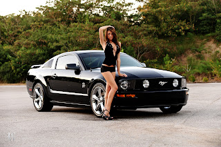 Model Woman and For Mustang Car Wallpaper HD