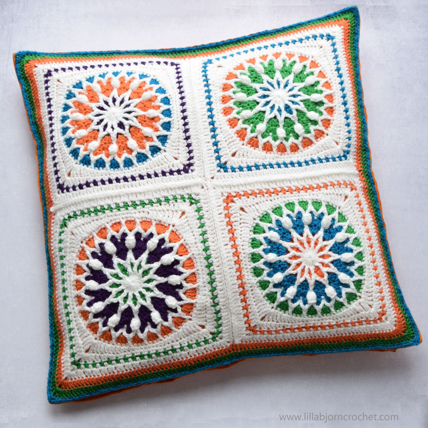 Stained Glass Lantern new crochet square pattern LillaBjörn's