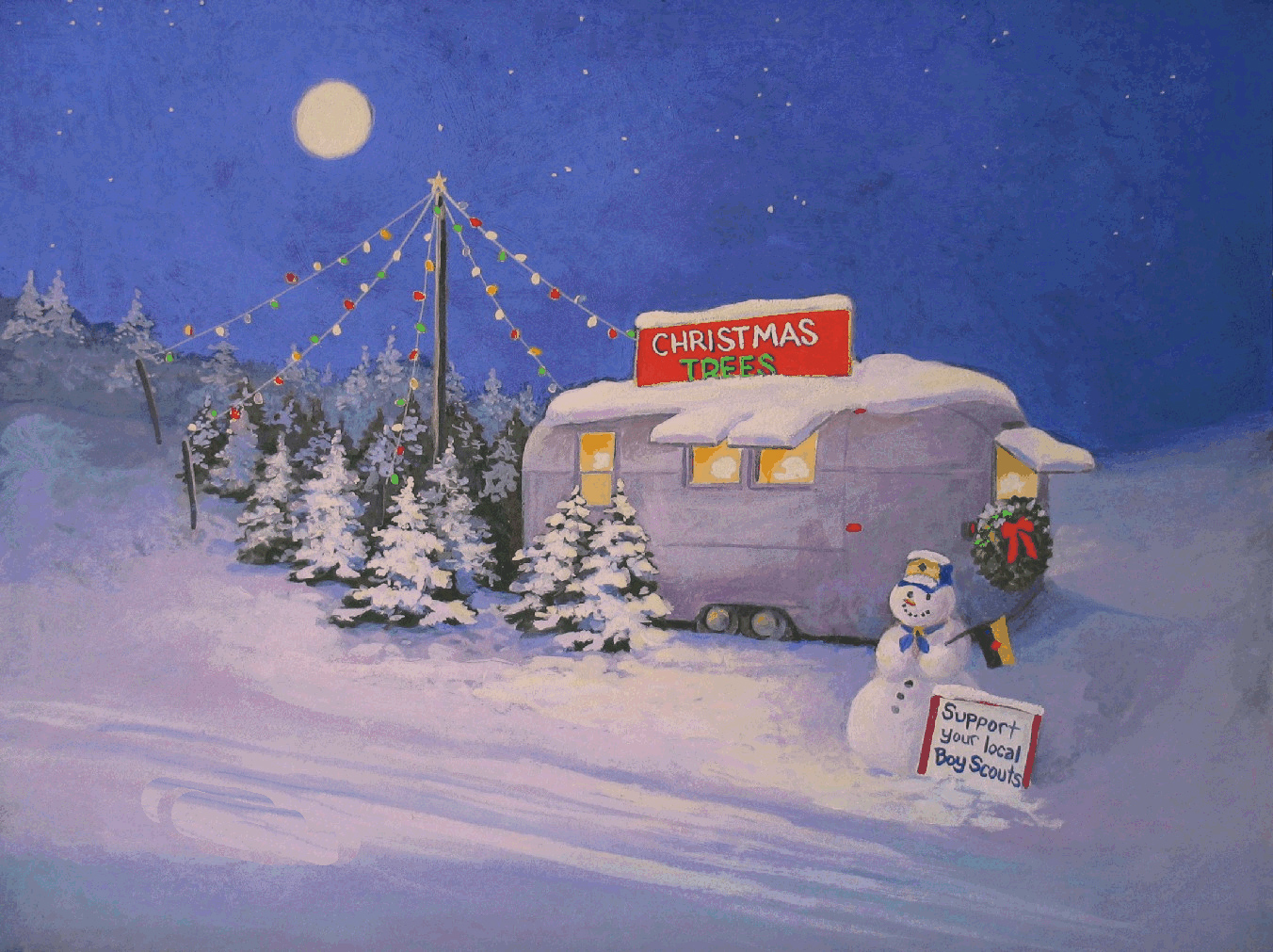 Free Christmas Desktop Wallpapers: Christmas Painting For Desktops