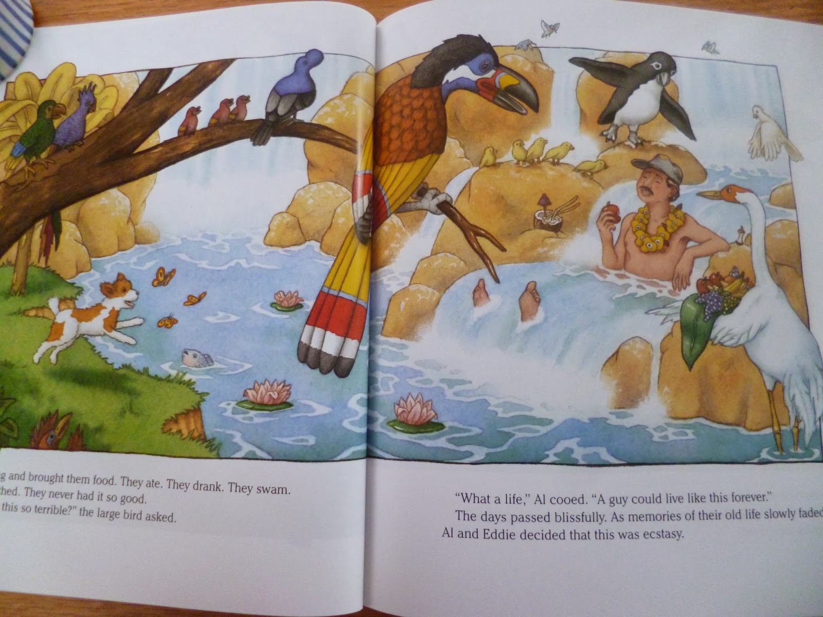 On the stripey couch on a Saturday morning Hey, Al by Arthur Yorinks