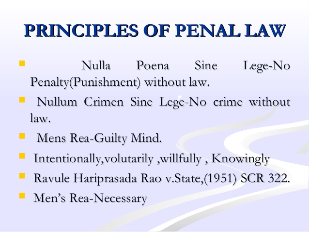 The Principles Of Legality Nullum Crimen Nulla Poena Sine Lege