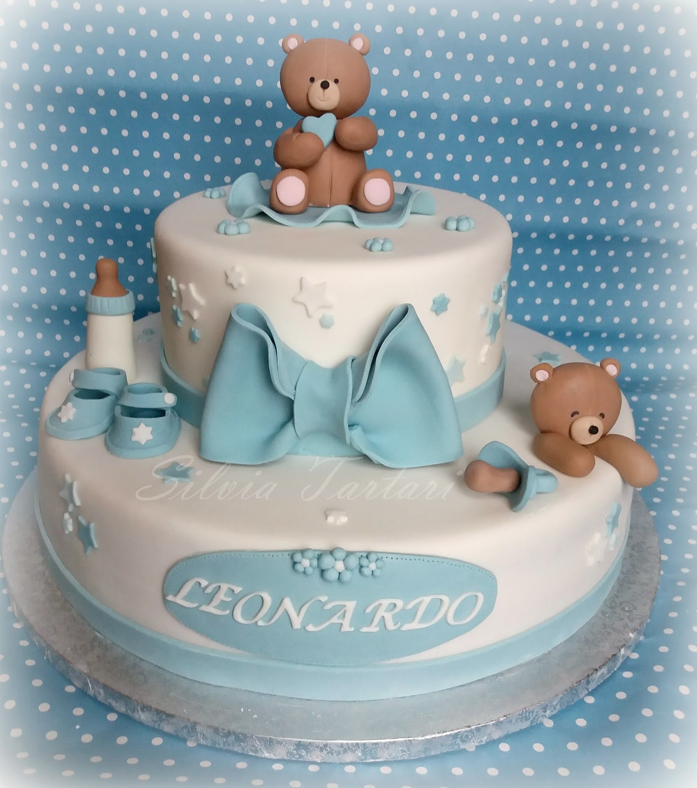 Decorazione Per Torta Con Orsetti Blu E Palloncini - Set Per Baby Shower E Compleanni - Foto 5