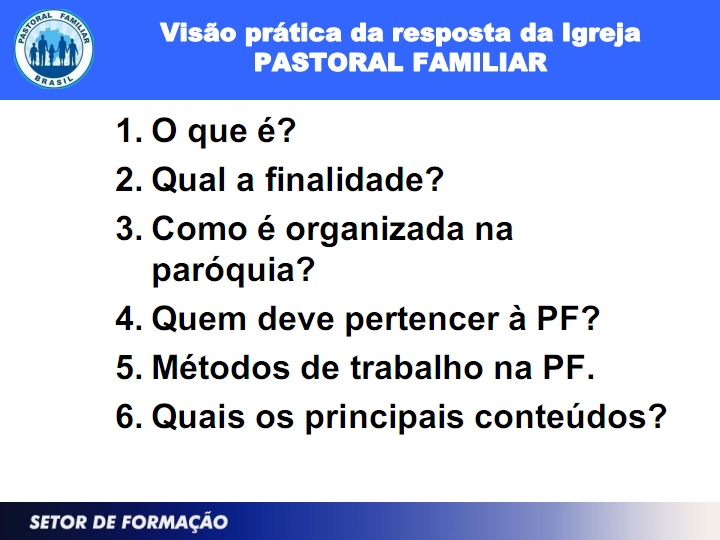 Pastoral Familiar da Glória Conceitos e