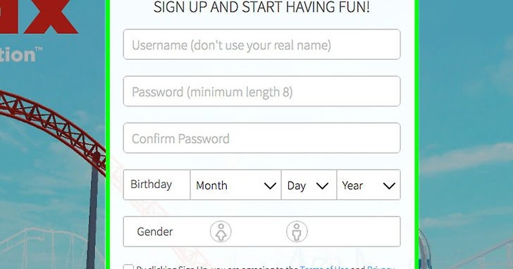 Roblox Sign Up