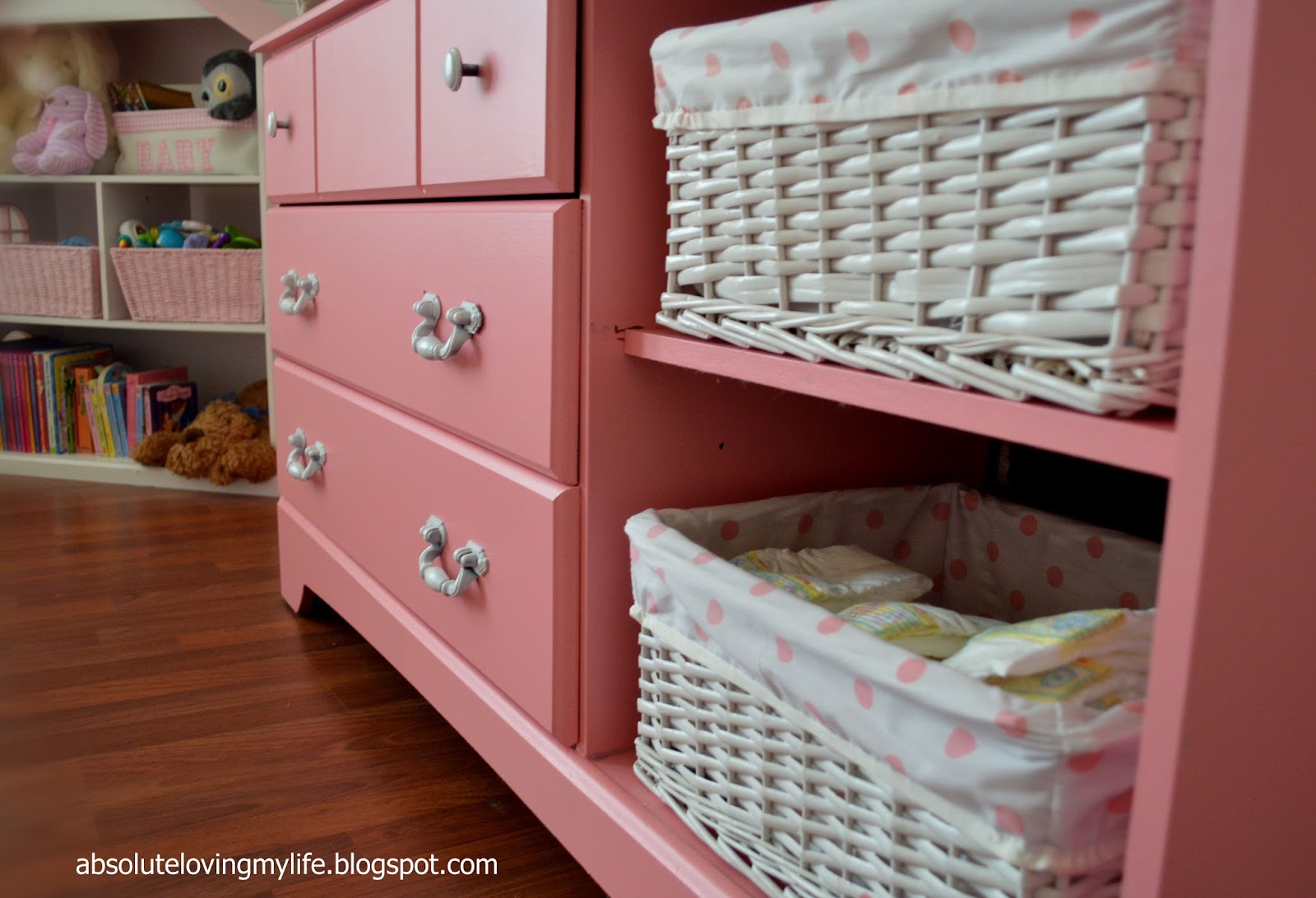 Loving Life Upcycled Goodwill Dresser Repurposed into Nursery Changing