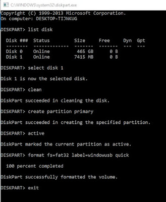 Membuat USB Flashdisk Bootable Windows 7,8 dan 10 Menggunakan CMD 1