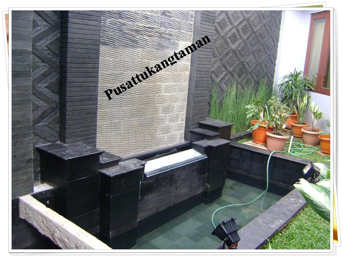 Taman Minimalis Taman Kolam Batu Alam Minimalis