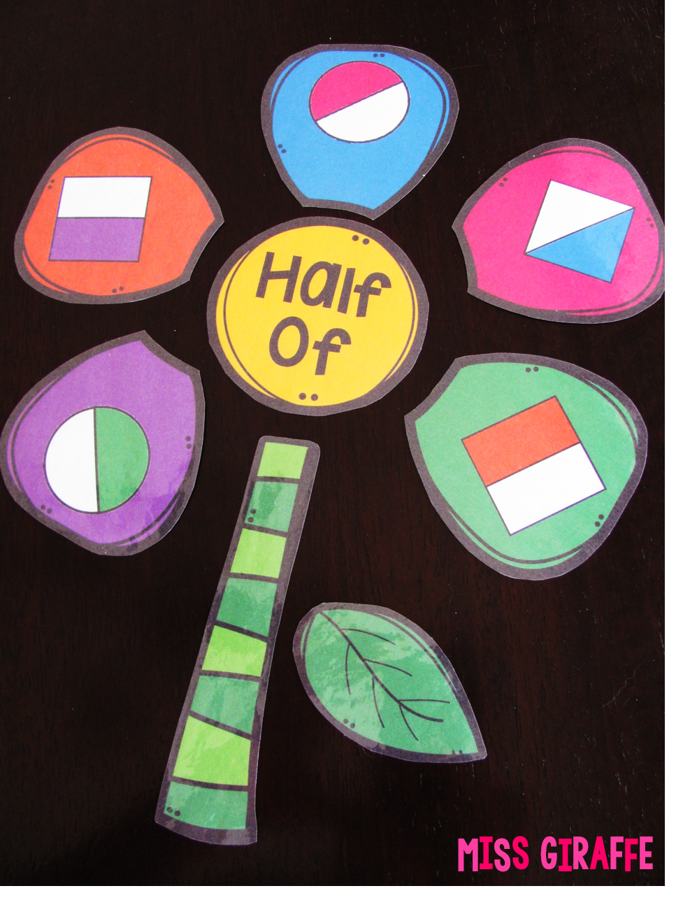 How to make fraction flowers to practice halves and fourths in first grade and thirds and eighths for 2nd grade and a lot of hands on fractions activities that make it so much more engaging!