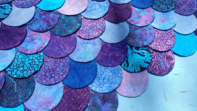 Hydra mermaid scales quilt pattern by Slice of Pi Quilts