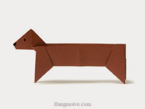 Cách gấp, xếp con Chó Dachshund bằng giấy origami - Video hướng dẫn xếp hình - How to make a Dog