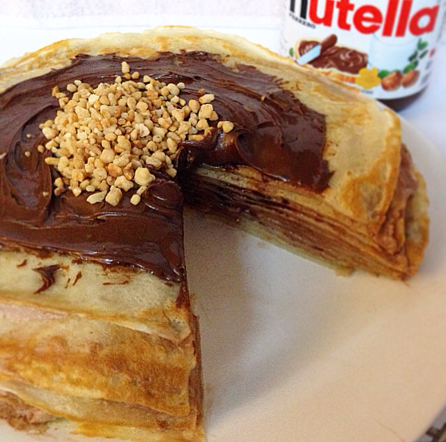 Baking is Love double nutella mille crêpe cake.
