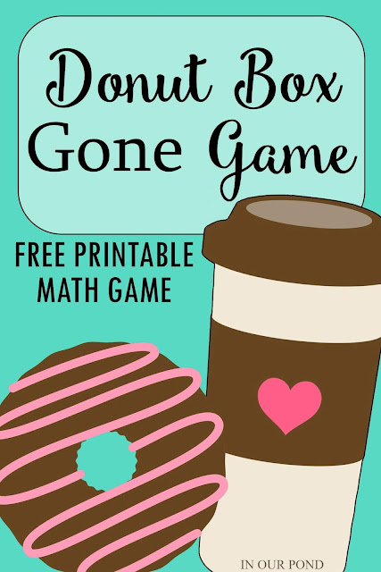 Free printable math game that fits in an altoid tin // In Our Pond // travel // restaurant // homeschooling // classroom // math class // national donut day