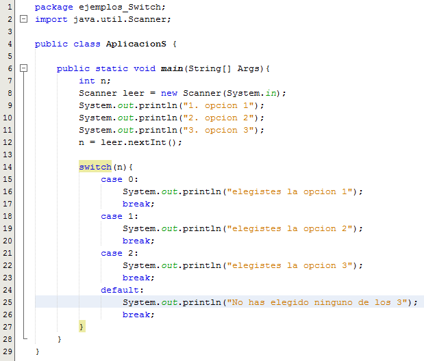 Ejemplos De Switch En Java