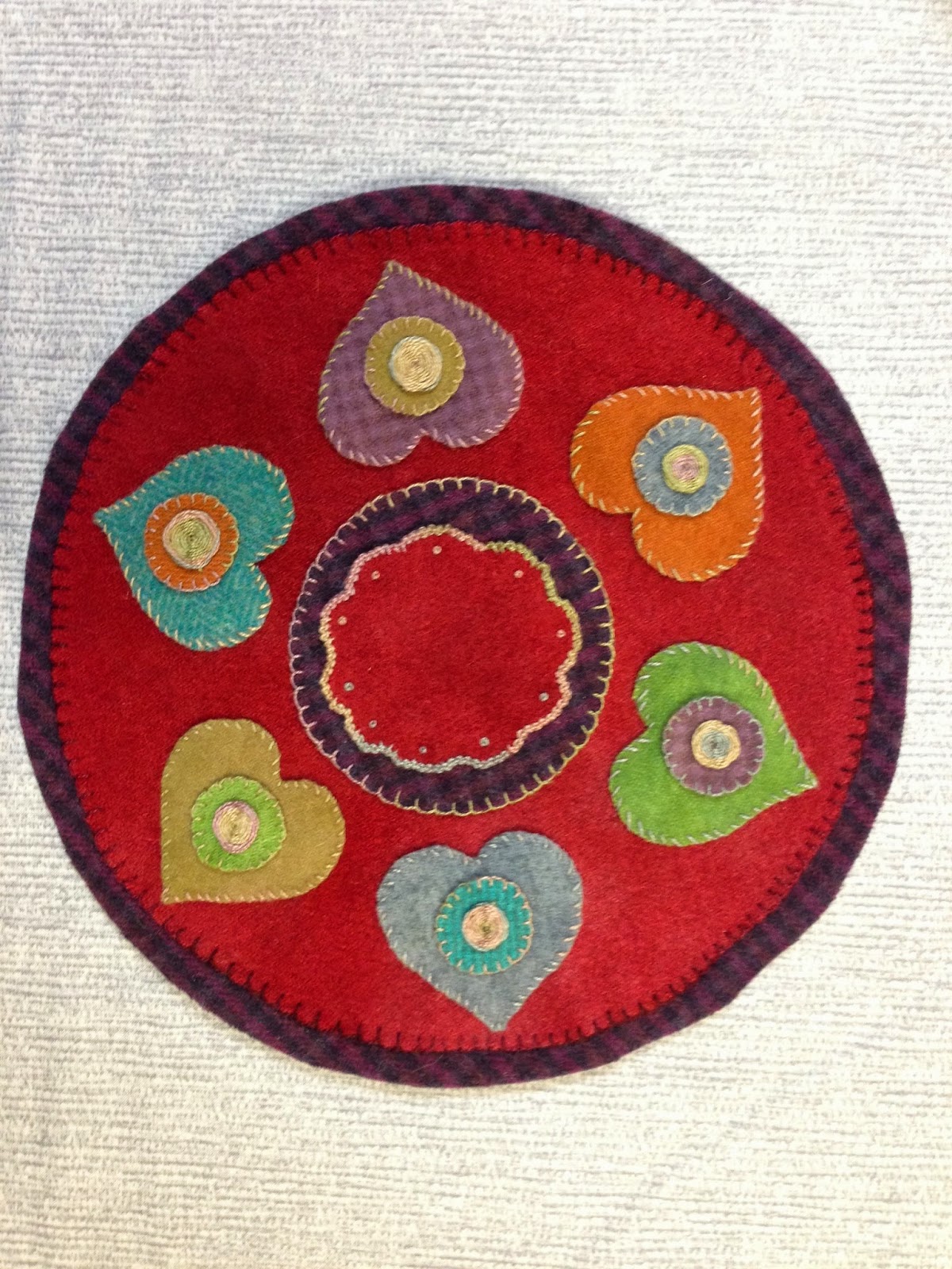 Crows On The Ledge My Valentine Wool Applique