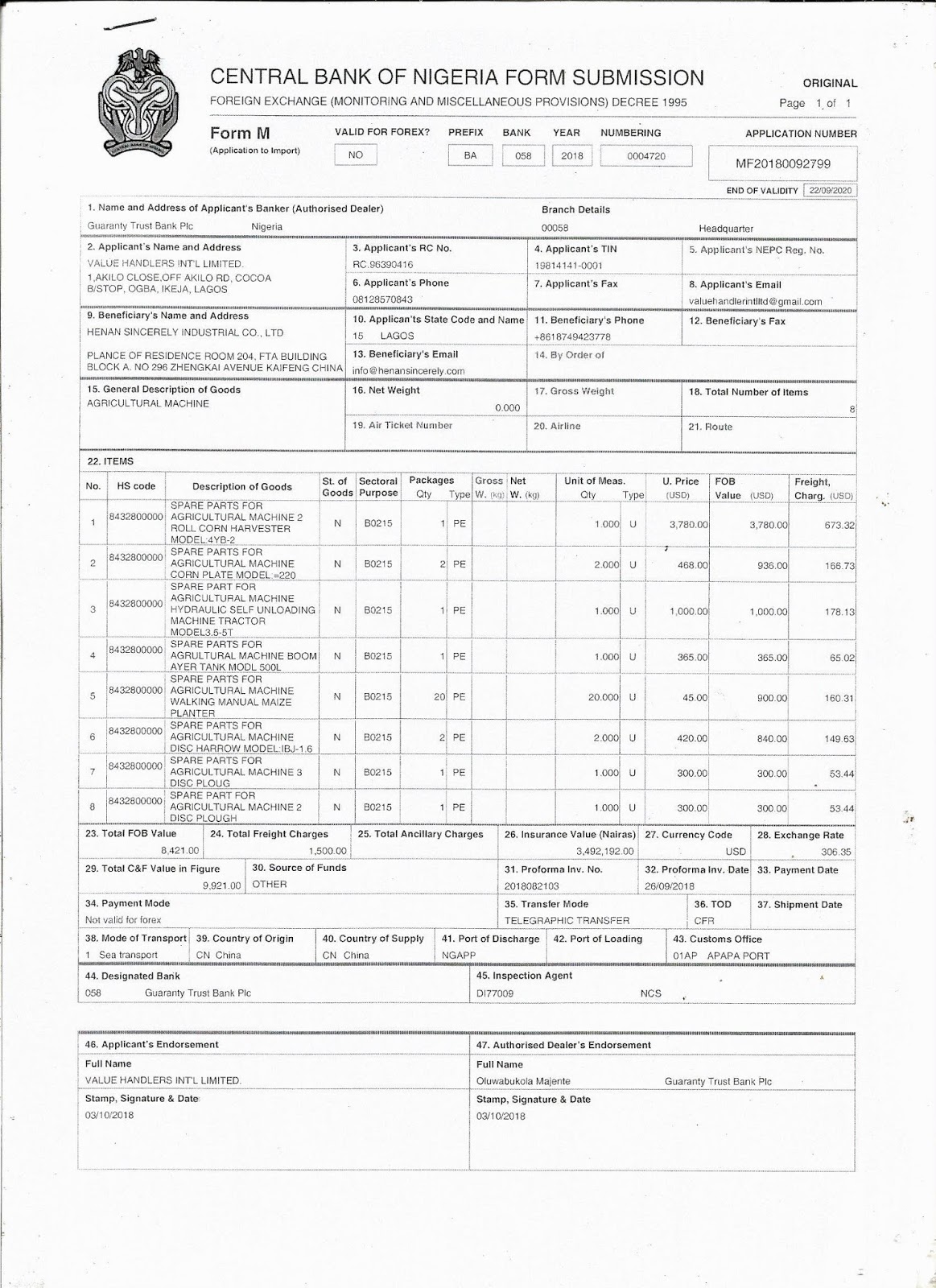 Importation to Nigeria On Air cargo, On Sea Cargo. Ocean shipping