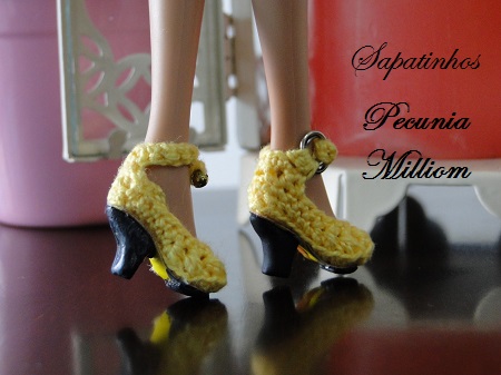 Sapatos de crochê para Barbie Sapatos de crochê para Barbie