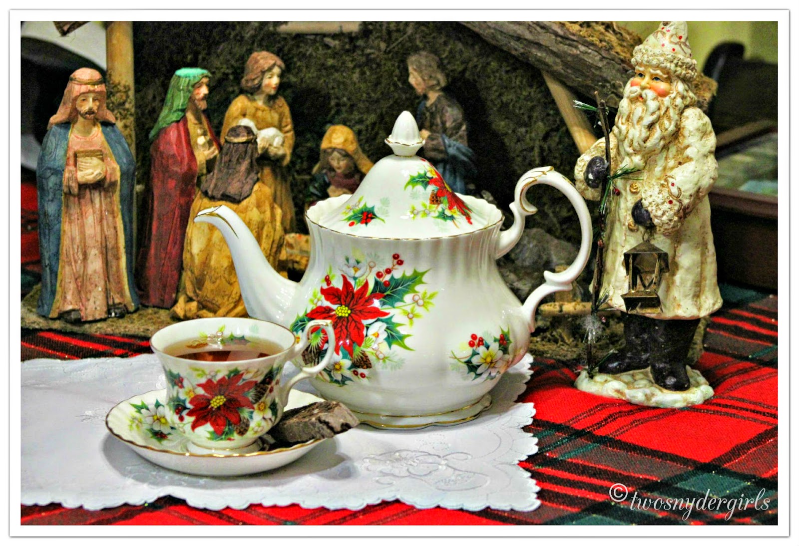 Royal Albert Poinsettia tea pot cup and saucer