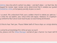 Dapat Teguran Dari Youtube.com