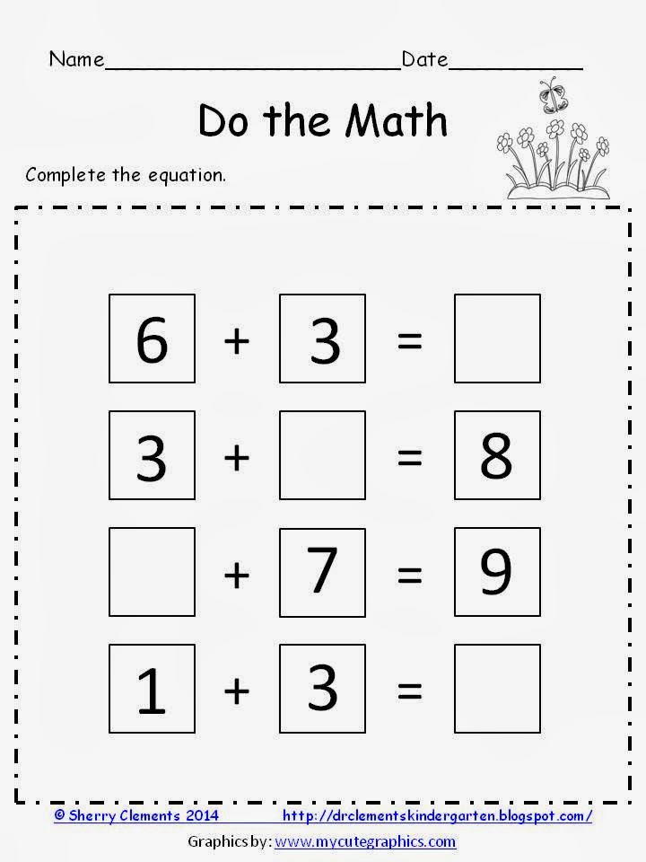 Dr. Clements' Kindergarten : DO the MATH (FREEBIE) (Complete the