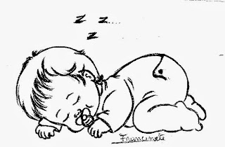 desenho bebe menina dormindo com chupeta para pintar