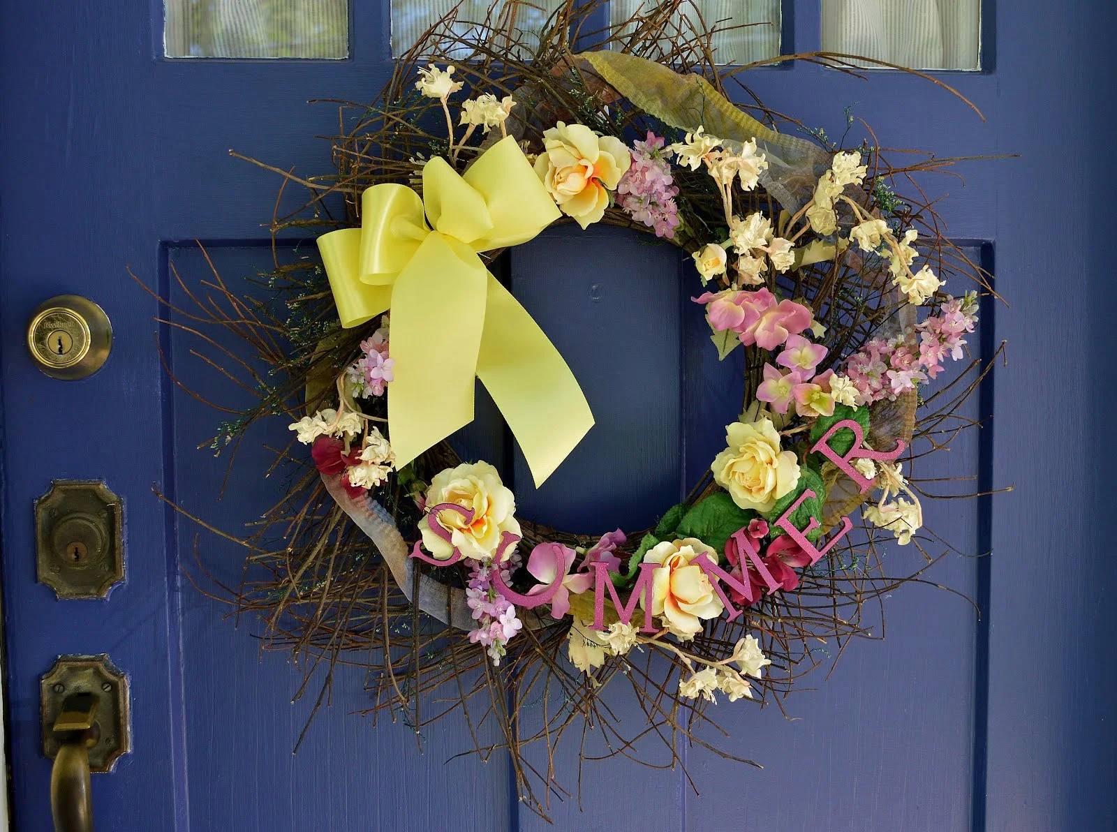 Summer Floral and Twig Wreath