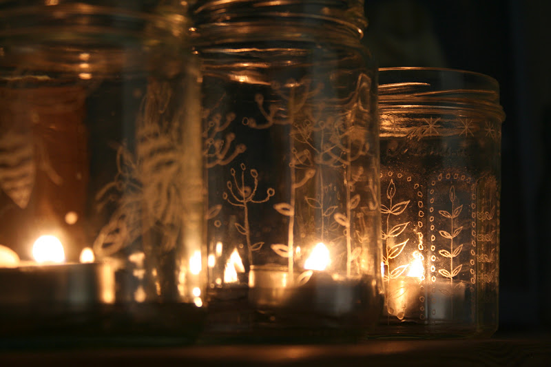 Jam jar tea lights