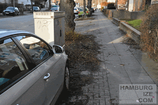 Maienweg - Fake-"Radweg" © hamburgize.com / Stefan Warda