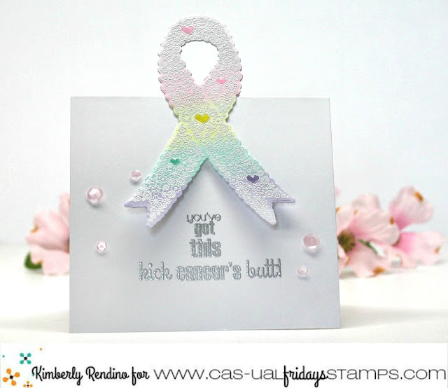 cancer awareness | encouraging card | encouragement | handmade card | cardmaking | papercraft | calling all sistahs | cas-ual fridays stamps | clear stamps | awareness ribbon | kimpletekreativity.blogspot.com