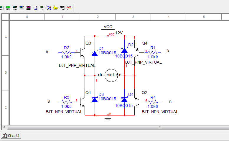 Naveentronics: DC MOTOR DRIVER CIRCUIT (H-bridge circuit)