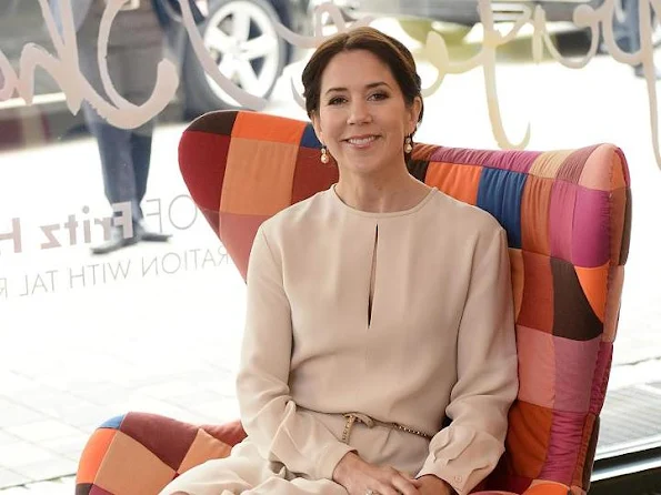 Crown Prince Frederik and Crown Princess Mary of Denmark at a furniture shop during their visit to Germany