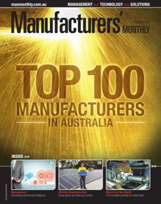 Manufacturers' Monthly - December 2014 | ISSN 0025-2530 | CBR 96 dpi | Mensile | Professionisti | Tecnologia | Meccanica
Recognised for its highly credible editorial content and acclaimed analysis of issues affecting the industry, Manufacturers' Monthly has informed Australia’s manufacturing industries since 1961. With a circulation of over 15,000, Manufacturers' Monthly content critical information that senior & operational management need, covering industry news, management, IT, technology, and the lastest products and solutions.