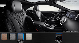 Màu nội thất Mercedes S500 4MATIC Coupe 2018 Nội thất Mercedes S500 4MATIC Coupe 2018 màu Đen Leather 961