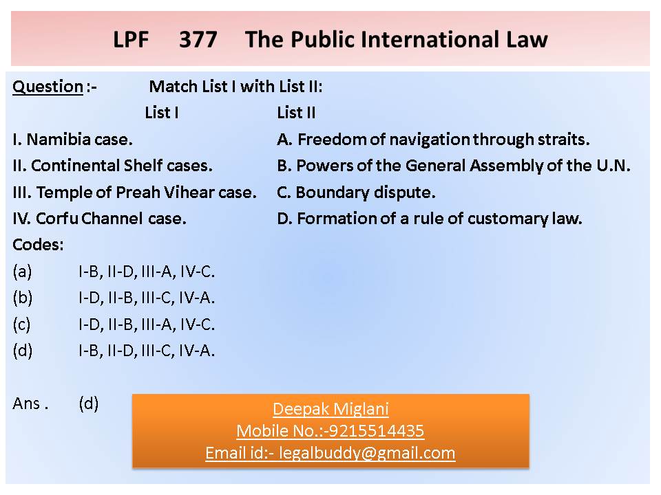 Legal Point Public International Law 16