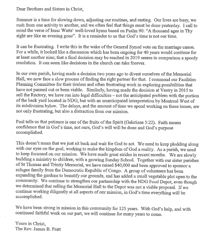 St Philip s Anglican Church Father Jim s Summer Letter 2016 St Philip s Anglican Church Father Jim s Summer Letter 2016