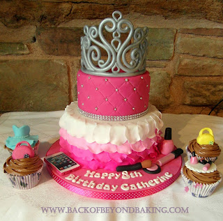 make up and iphone pink birthday cake