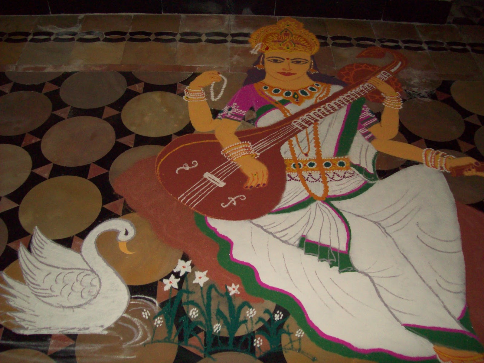 Hobby Crafts :): Goddess saraswati rangoli