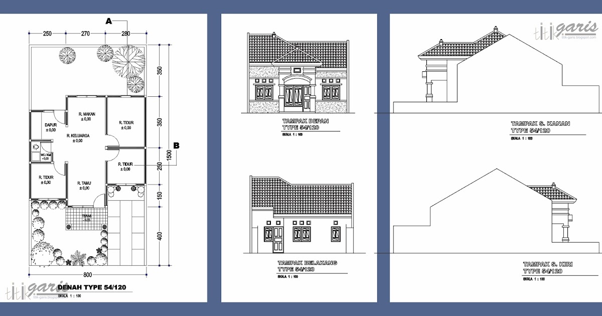  Denah Rumah Kayu  Type 36 2019 