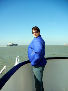 It was extremely windy on board the Bolivar ferry! 