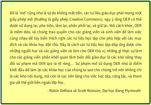 Từ OER tới Sư phạm Mở: Khai thác Sức mạnh của Mở