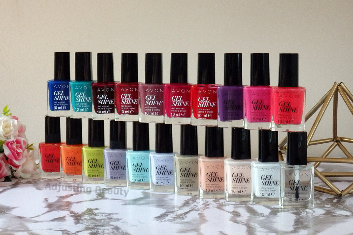 Review Avon Gel Shine Nail Enamels Whole Collection Adjusting Beauty