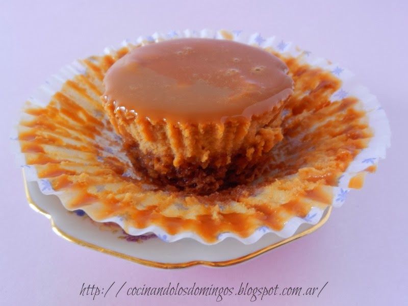 cheesecakes de dulce de leche y brownie