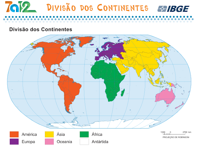 MAPA DOS CONTINENTES