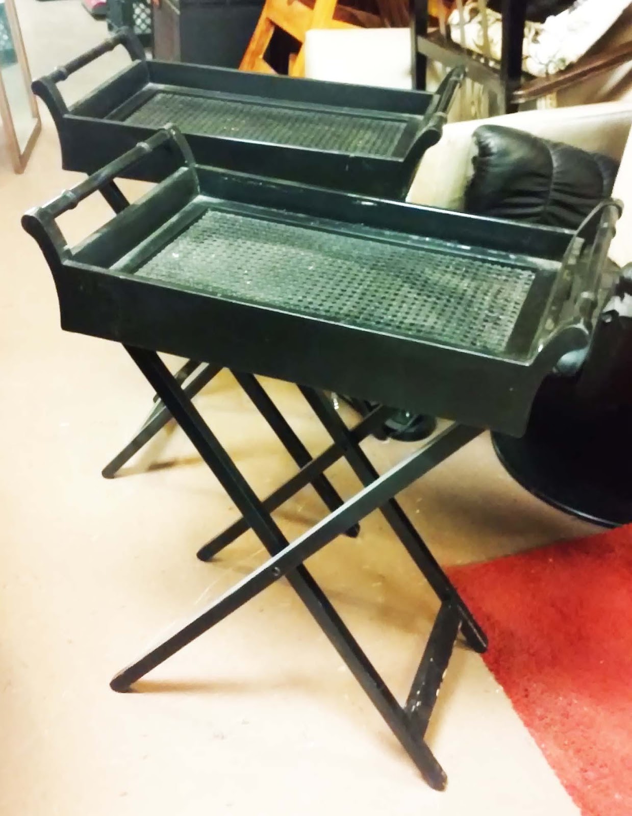 UHURU FURNITURE & COLLECTIBLES SOLD Serving Trays with Stands 40 / each